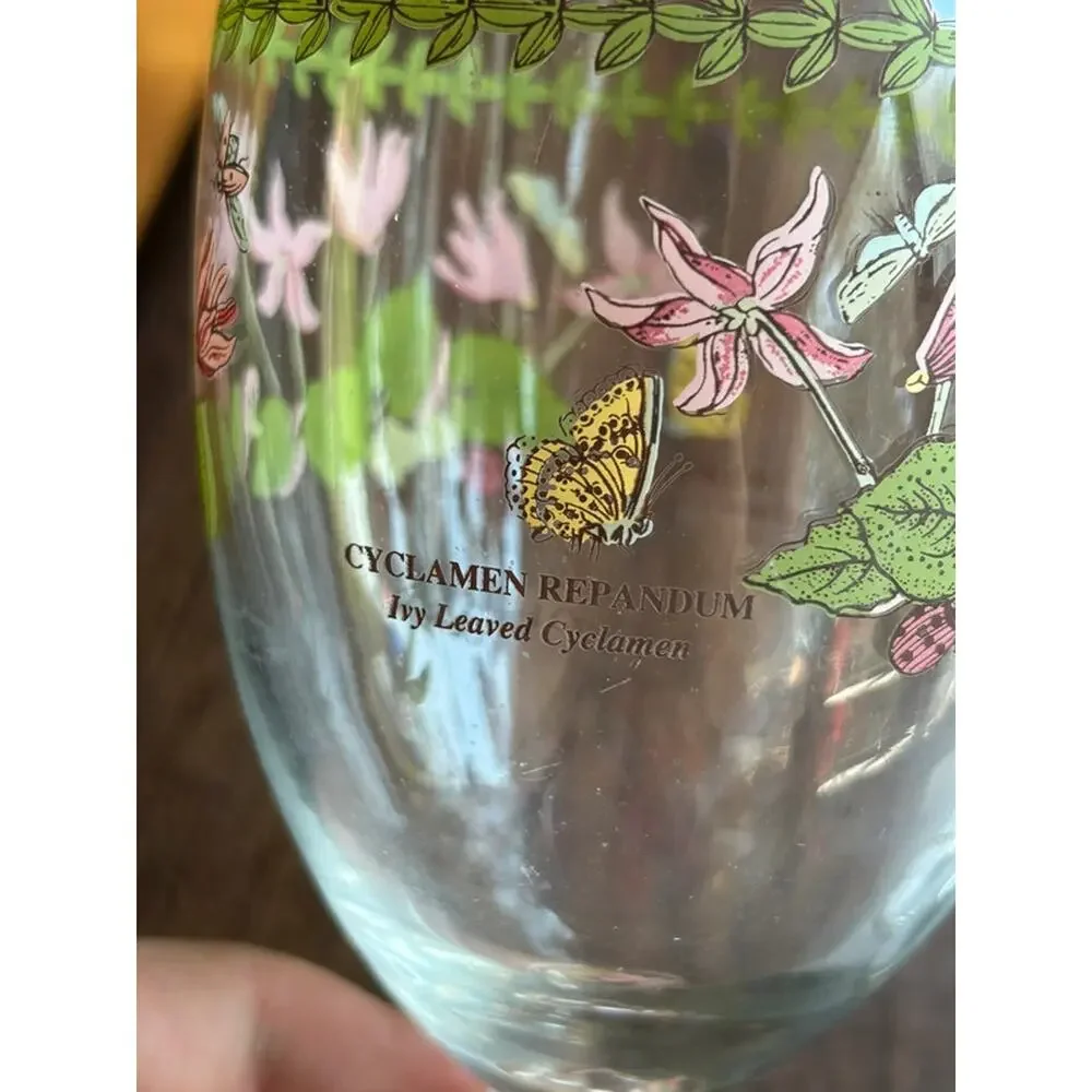 Set of 3 Portmeirion Botanic Garden Footed Iced Teas 16 oz / 7